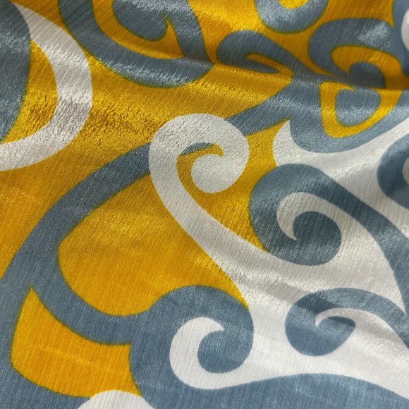 Reversible Wrap Skirt Double Layer One Size Bohemian Geometric Yellow Blue - Picture 5 of 7